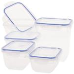 5er Set Vorratsdosen mit Clip Deckel, eckig - Frischhaltedosen für Haushalt, ...