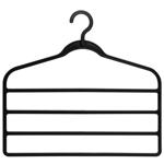 Praktischer Mehrfach-Kleiderbügel, schwarz, 4 Stege – 44x33x1cm, Hosenbügel f...