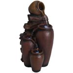 Entspannender Amphoren-Zimmerbrunnen mit LEDs, 21,5cm – Naturstein-Design, le...