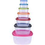 7er-Set Frischhalteboxen - Mehrfarbig, mit Deckel - Platzsparend stapelbar - ...