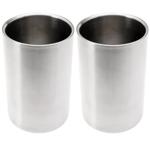 2er-Set Edelstahl Weinkühler Ø 12cm – Elegantes & zeitloses Design, doppelwan...