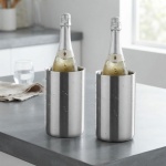 2er-Set Edelstahl Weinkühler Ø 12cm – Elegantes & zeitloses Design, doppelwan...