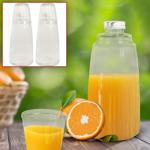 2er-Set Glasflasche mit Trinkglas 1L - Hygienisch & stilvoll für Wasser/Säfte...