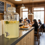 2er-Set Glas Getränkespender - mit Zapfhahn und Deckel - 8 L Fassungsvermögen...