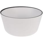 Stilvolle, leichte Melamin-Schüssel, reinweiss & edler, schwarzer Kontrast, 1...