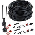 142-tlg. Pflanzen-Bewässerungssystem: 46m anpassbarer Schlauch + Filter, Düse...