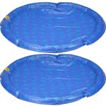 2er-Set Wassermatte für Hunde - Ø 90 cm Sprühmatte zur Abkühlung an Sommertag...