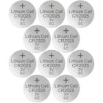 CR2025 10er-Set Lithium-Knopfzellen – 3V / 170mAh – leistungsstark, langlebig...