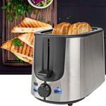 Moderner Edelstahl-Toaster für 2 Scheiben, 7 Röststufen, Brötchenaufsatz & De...