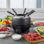Fondue-Set für 6 Personen – Elektrisch, 2,3 l, 800W, perfekt für Käse-, Fleis...