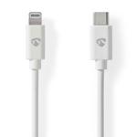 MFI zertifiziertes iPhone Kabel, USB-C auf Lightning, Quick Charge, 2 m, weis...