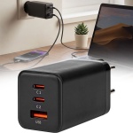 65W USB-GaN-Netzladegerät, 2x USB-C & USB-A, Schnellladefunktion, schwarz – l...