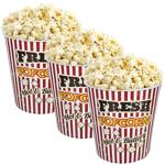 3er-Set Vintage Kino-Popcorn Becher (18 cm): Spülmaschinenfest & robust. Retr...