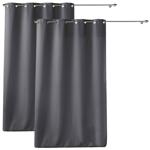 2er-Set Vorhang mit Metallösen anthrazit - Verdunkelung & Lärmschutz - Blickd...