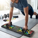 Push-Up-Board faltbar - 14-in-1 farbcodiertes Liegestützbrett - stärkt Brust ...