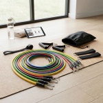 Widerstandsbänder Set – Krafttraining, Fitness & Dehnung – 5 Fitnessbänder (G...