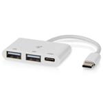USB-C Multiport Adapter mit schnellem USB-A & USB-C: Weißer USB-C Hub (480 Mb...