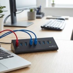 7-Port USB 3.0 Hub - Für PC/Laptop, Smartphones, Drucker & Festplatten - 5 Gb...