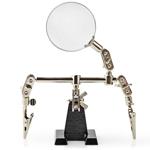 Montageständer mit Lupe - Platinenhalter mit 2 flexiblen Krokodilklemmen - Lö...