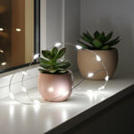 Lichter Silberdraht - Indoor Deko mit 20 hell-weissen LEDs - Batteriebetriebe...