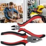 Praktisches Zangen-Set mit Kombizange & Seitenschneider (rot/schwarz) – Schne...
