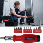 Ergonomischer 12-in-1 Ratschen-Schraubendreher mit 11 Bits aus Chrom-Vanadium...