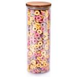 Elegantes Vorratsglas mit Akazienholz-Deckel, H 27 x Ø 9,5 cm. Stilvolles Auf...