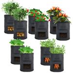 Atmungsaktive 10L Pflanzen-Wachstumssäcke aus Filz, 10er-Set, mit Tragegriffe...