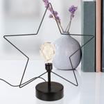 Tischleuchte Stern - 8 LEDs, USB-Kabel, Schwarz, Metall, Kunststoff - Dekorat...