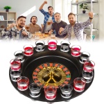 Roulette Trinkspiel mit 16 Gläsern - Partyspiel für 2-8 Spieler - Casino-Flai...