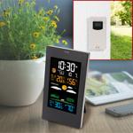 Moderne Wetterstation mit LCD-Farbdisplay, Funk-Aussensensor, Wecker & USB-La...