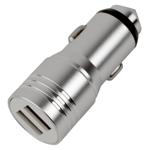 Dual-USB KFZ-Ladegerät  (3,1A) mit Nothammer: Sicherheits-Autoladegerät in Si...