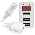 2er-Set Multi-Port USB Ladegerät mit 3 USB-A Ports & LED-Display, je 5 V/2,4 ...