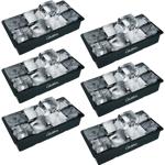 6er-Set XXL Silikon Eiswürfelform (8 Fächer, 5x5cm): Grosse Eiswürfel, 1 Lite...