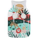 Wärmflasche mit buntem Dschungel-Bezug - Ideal für gemütliche Stunden auf Cou...