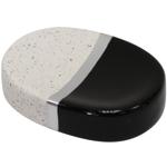 Hochwertige Keramik Seifenschale - stilvoller Schwarz-Beige-Look für Badezimm...