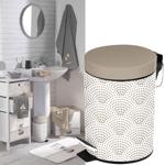 Treteimer 3L Beige - Hygienische Abfallentsorgung für Bad & WC mit Fusspedal ...