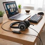 Over-Ear Kopfhörer - Stereo Headset für PC Gaming & Online Meetings - USB-C/U...