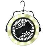 Kompakte 2in1 Camping-Lampe mit Ventilator: 12 LED-Lichter, witterungsbeständ...