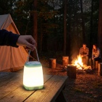 Tragbare LED Camping Laterne mit Seilkordel – 3 Helligkeiten, batteriebetrieb...