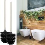 WC-Bürsten Set schwarz 2er-Pack - Hygienische Badreinigung mit austauschbaren...