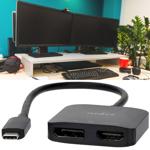 Multiport-Videoadapter für Notebooks/Tablet-PCs - DP & HDMI Anschluss von 2 M...