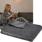 Kuscheldecke L anthrazit 180x200 cm - Weiche Couchdecke für ganzjähriges Wohl...