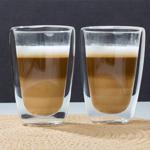 Premium Borosilikatglas Latte Macchiato Gläser, 2er-Set, 400ml – Doppelwandig...