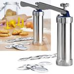 Gebäckpresse Edelstahl Aluminium - Vielseitig Backen, Verzieren, Garnieren - ...