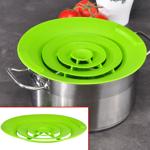 Silikon-Überkochschutz grün - Verhindert Überlaufen, Spritzschutz, Mikrowelle...