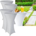 4er-Set Stehtischhusse weiss - Für Tische bis 110cm Höhe & Ø 80cm - Elastisch...
