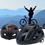 Velohelm mit Rücklicht L (58-61cm) - Mattschwarz, extrem leicht & stabil - TÜ...