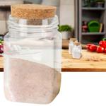 Stilvolles Vorratsglas 250ml, viereckig, mit Korken, klassisches Design, opti...