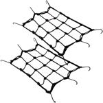 2er-Set Dehnbares Gepäcknetz für Velokörbe - Sichere Gepäckfixierung mit 6 Ha...